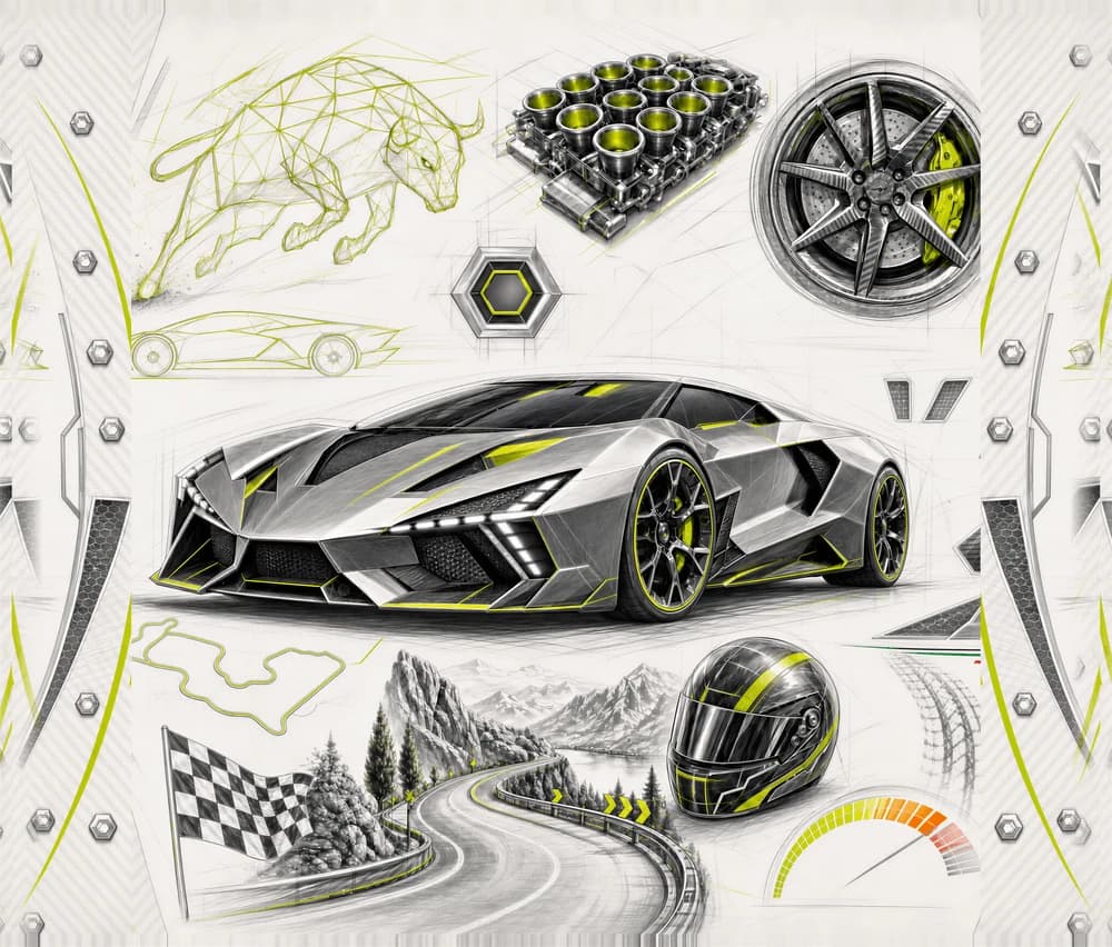 Supercar Sketch wrap bottle